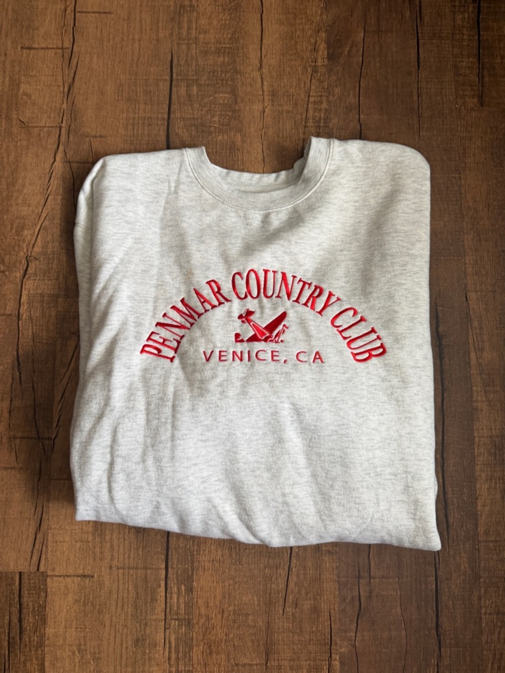 Petmar Country Club Venice CA Red Logo Sweatshirt - Light Gray